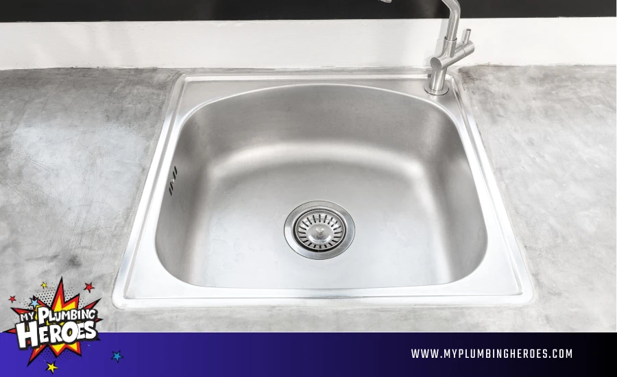 Odor-free kitchen sink with clean drain